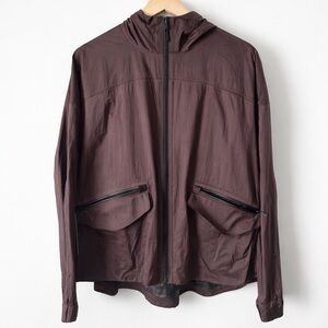 Lululemon Drizzle Down Jacket Sz 6 Purple Taupe Black Lightweight Windbreaker